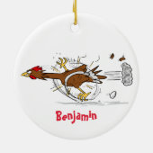 Cooles Cartoon mit lustiger Ausführung Keramik Ornament (Hinten)