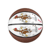 Cooles Cartoon mit lustiger Ausführung Mini Basketball (Vorderseite)