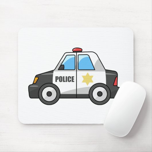 Cooles Cartoon-Polizei-Auto Mousepad (Mit Mouse)