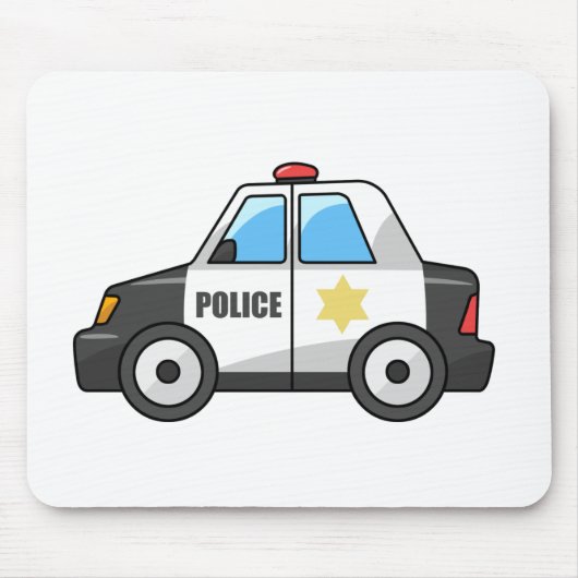 Cooles Cartoon-Polizei-Auto Mousepad (Vorne)