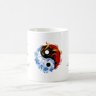 Cooles Cartoontätowierungssymbol-Wasserfeuer Yin Kaffeetasse