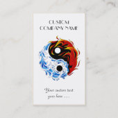 Cooles Cartoontätowierungssymbol-Wasserfeuer Yin Visitenkarte (Rückseite)