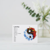 Cooles Cartoontätowierungssymbol-Wasserfeuer Yin Visitenkarte (Stehend Vorderseite)