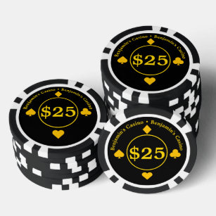 Cooles Casino Gold und Black $25 Dollar Pokerchips