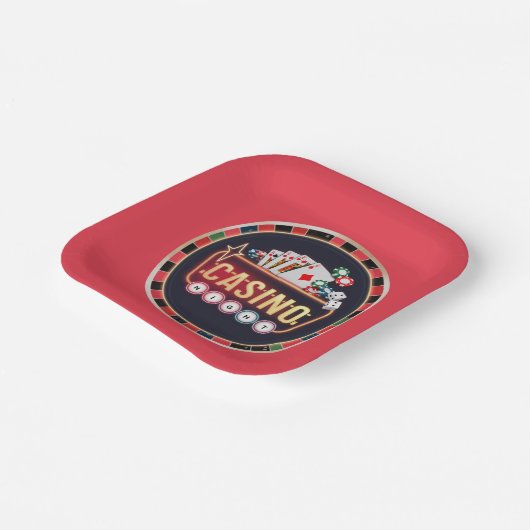 Cooles Casino Nachtspielliebhaber Party Pappteller (Gewinkelt)