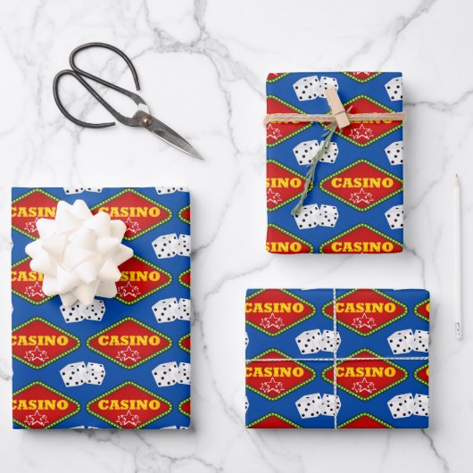 Cooles Casino-Party Geschenkpapier Set (Vorderseite)