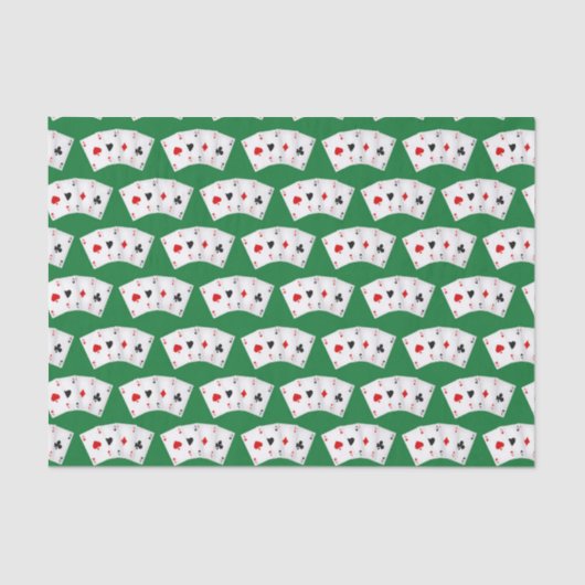 Cooles Casino Spielkartenmuster Party Seidenpapier (Vorderseite)