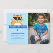 Cooles Cat Funny Niedlich Child's Birthday Foto Einladung (Vorderseite)