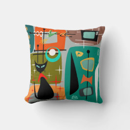 Cooles Cat Mid Century Modern Style Cushion Kissen
