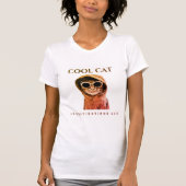 Cooles Cat-Originallogo - Sonnenuntergang befärbt T-Shirt (Vorderseite)