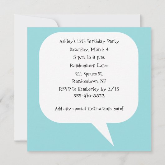 Cooles Cat Party Einladung (Rückseite)