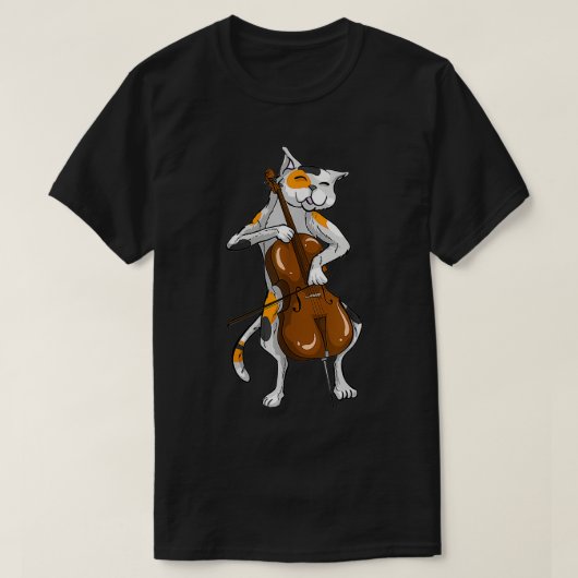 Cooles Cat Playing Cello Funny Kitten Instrument P T-Shirt (Design vorne)