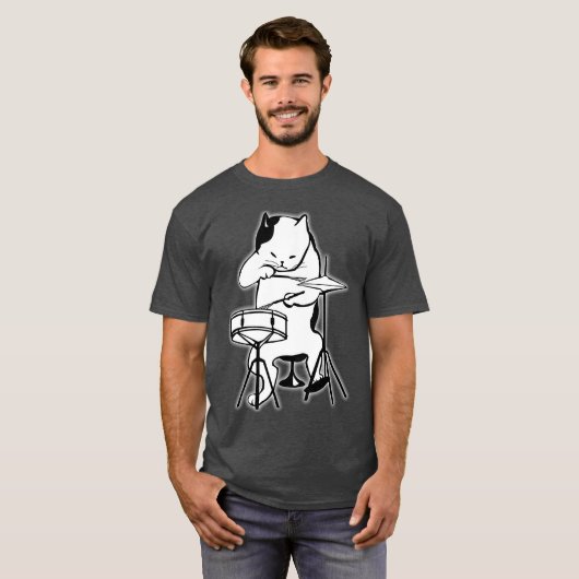Cooles Cat Playing Jazz T-Shirt (Vorne ganz)