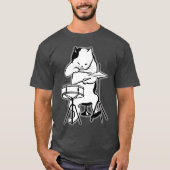 Cooles Cat Playing Jazz T-Shirt (Vorderseite)