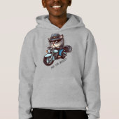 Cooles Cat Riding Motorrad Sind Sie bereit Hoodie (Vorderseite)