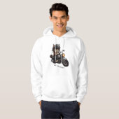 Cooles Cat Riding Motorrad Sind Sie bereit Hoodie (Vorne ganz)