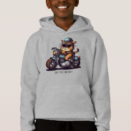 Cooles Cat Riding Motorrad Sind Sie bereit Hoodie