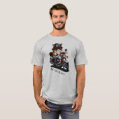 Cooles Cat Riding Motorrad Sind Sie bereit T-Shirt (Vorne ganz)