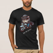 Cooles Cat Riding Motorrad Sind Sie bereit T-Shirt (Vorderseite)