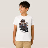 Cooles Cat Riding Motorrad Sind Sie bereit T-Shirt (Vorne ganz)
