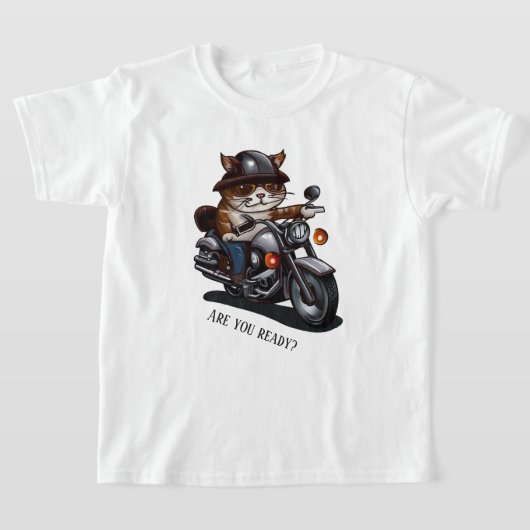 Cooles Cat Riding Motorrad Sind Sie bereit T-Shirt (Ablage )