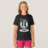 Cooles Cat Rock Dancer T-Shirt | Funny Animal Musi (Vorne ganz)