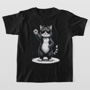 Cooles Cat Rock Dancer T-Shirt Funny Animal Musi