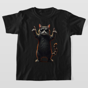 Cooles Cat Rock Dancer T-Shirt Funny Animal Musi
