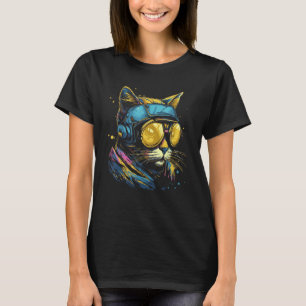 Cooles Cat Wear Pilot Gogglage Design T-Shirt