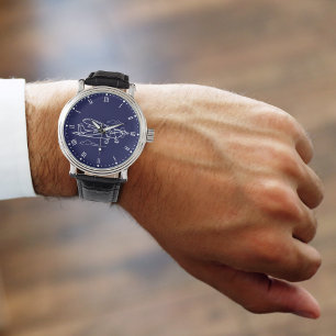 Cooles Cessna-Flugzeug und Wolken, Luftfahrt Armbanduhr