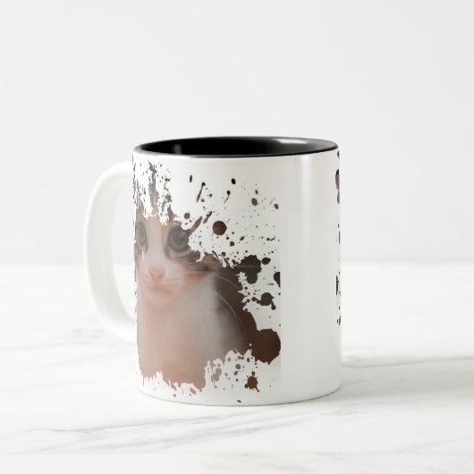 Cooles Chat-Design | Bestes Geschenk für Katzen Zweifarbige Tasse (Vorderseite Links)