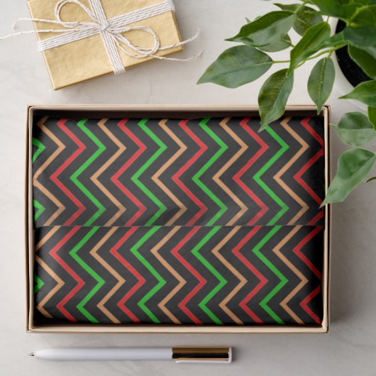 Cooles Chevron-Muster auf Schwarz Seidenpapier (Geschenk)
