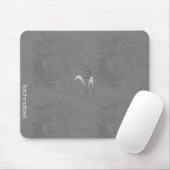 Cooles Chic Leder Hinzufügen von Text-Image Silver Mousepad (Mit Mouse)