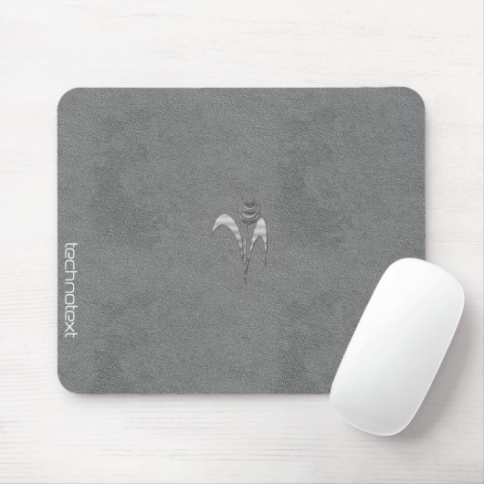 Cooles Chic Leder Hinzufügen von Text-Image Silver Mousepad (Mit Mouse)