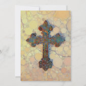 Cooles Christliches Kreuz-Mosaikmuster Einladung (Rückseite)