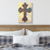 Cooles Christliches Kreuz-Mosaikmuster Leinwanddruck (Insitu (Schlafzimmer))