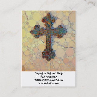 Cooles Christliches Kreuz-Mosaikmuster Visitenkarte