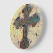 Cooles christliches Querkreis-Mosaik-Muster Große Wanduhr (Winkel)