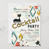 Cooles Cocktail-Party aus der Mitte des Jahrhunder Einladung (Vorderseite)