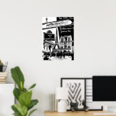 Cooles Collage of Foto Illustrations of Paris Poster (Heimbüro)