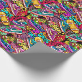 Cooles Comic-Graffiti-Kachel-Muster Geschenkpapier (Ecke)