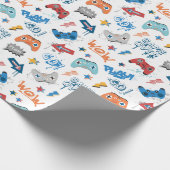 Cooles Controllermuster mit Text für Gamer Geschenkpapier (Ecke)