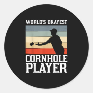 Cooles Cornhole-Design Corn Hole Cornhole-Spieler Runder Aufkleber