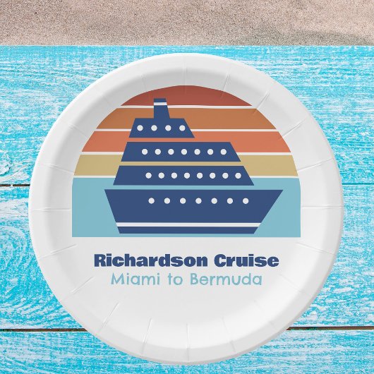 Cooles Cruise Ship Sunset Personalisiert Beach Par Pappteller