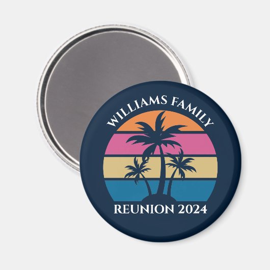 Cooles Custom Beach Party Blue Palm Trees Magnet (Vorderseite/Rückseite)
