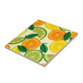 Cooles Cutrus-Muster in Retrofarben Gelb Grün Fliese (Seite)