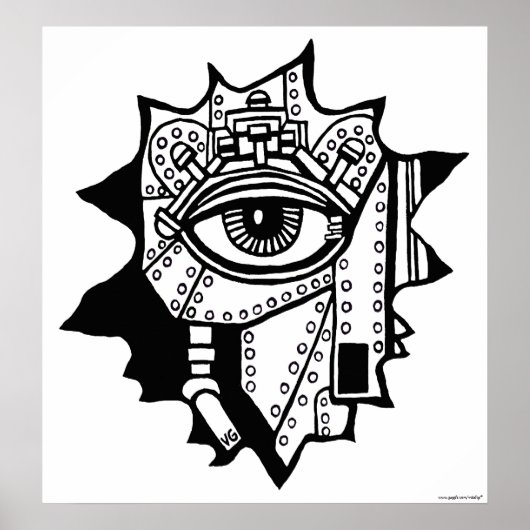 Cooles cyborg-Grafik-Poster Poster (Vorne)