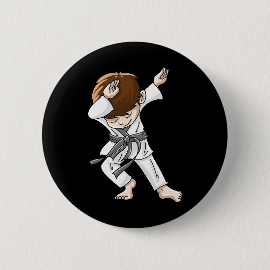 Cooles Dabbing Karate Boy Funny Angesagt-hop Judo Button (Vorderseite)