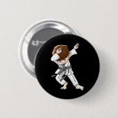 Cooles Dabbing Karate Boy Funny Angesagt-hop Judo Button (Vorne & Hinten)