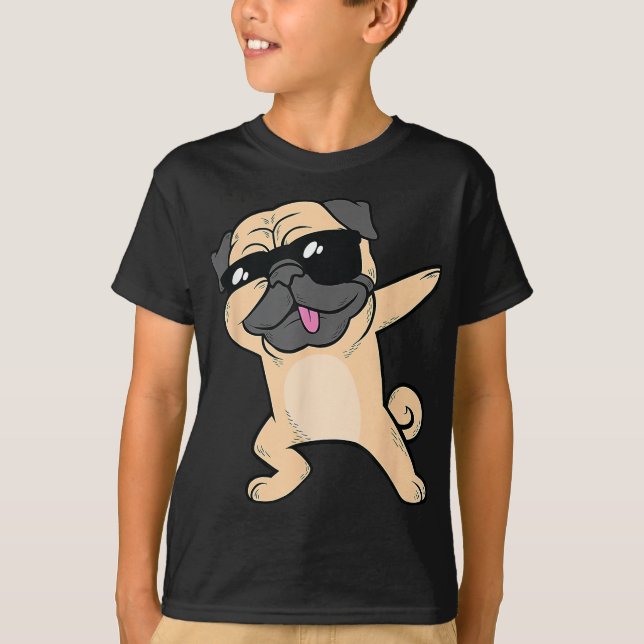Cooles Dabbing Mops Shirt - Funny Mops Dabbing Tan (Vorderseite)
